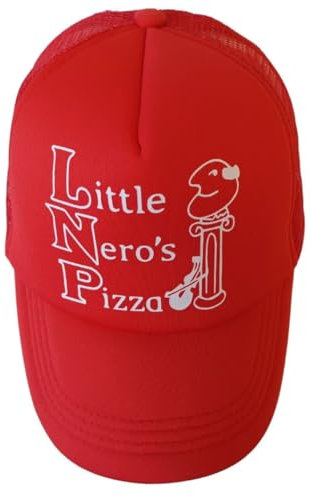 Little Neros Pizza-Hut, Weihnachtsfilm-Lieferfahrer-Kostüm, Trucker-Kappe, Baseball 90er, Netzgewebe, verstellbar, Rot