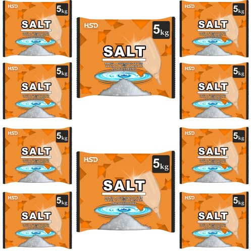 5kg Dishwasher Salt, Powerful Cleaning Dishwasher Salt, softener salt, Best For Laundry Kitchen Dish Washing Compatible to All Water Softner Machines, Premium Food Grade 100% Genuine British Salt (10)