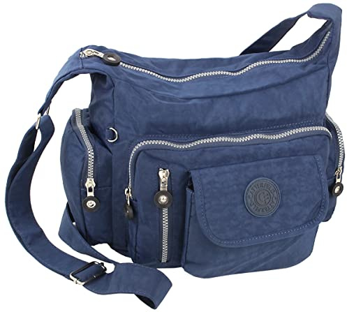 CF CATTERFELD Sportliche & leichte Damen Umhängetasche Schultertasche | wasserabweisendes Nylon, Freizeit, Alltagstasche, viele Fächer