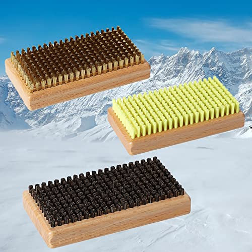 BIBEZE Ski -Snowboardwachs -Tuning Komplettes Bürstenkit Kupferdraht Rosshaar Nylondrahtwachswerkzeug zum Entfernen von Trümmern, altem Wachs, Oxidation usw. aus der Struktur