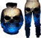 BLOORI 3D Totenkopf Herren und Damen Trainingsanzug Jogging Set Männer Sportanzug Männer Sweatshirt Hosen (Totenkopf5,XL)