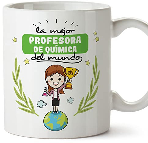MUGFFINS Tazas para PROFESORA DE QUÍMICA mujer - En Español - Mejor del mundo - 11 oz / 330 ml - Regalo original y divertido