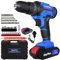 26pcs 21V Cordless Power Drill Driver and Electric Screwdriver Set with Kitbox, 45N.m Electric Combi Driver with Variable Speed 25+1 Torque Setting Power Tools Kit, 1.5Ah Battery & Charger Included
