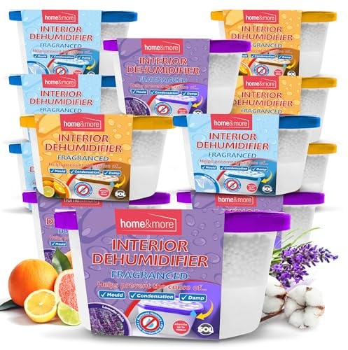 SOL 6pk Interior Dehumidifier Fragranced, 400ml Damp Traps Moisture Absorbers Multipack for Wardrobe in Lavender, Citrus, or Fresh Linen Scents, Prevents & Condensation, Ideal for Home & Small Spaces
