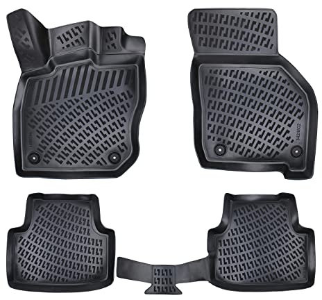 fussmattenprofi.com 3D Gummimatten Set für Skoda Octavia Baujahr ab 2020 | Extra Hoher 5cm Rand Allwetter Auto Fussmatten I TPE Geruchlos rutschfest Fußmatten Zubehör