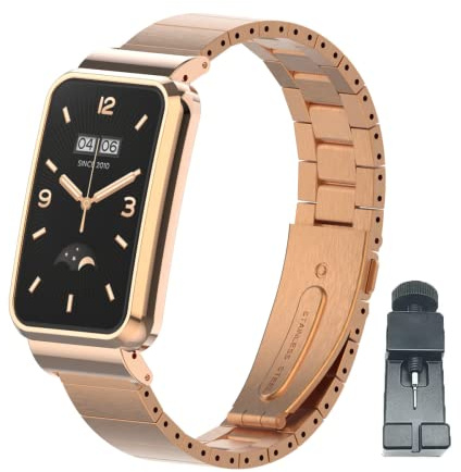 nuosiweilang Kompatibel Für Xiaomi Smart Band 7 Pro Armband Sport Edelstahl Metall Uhrenarmband Armband Ersatzarmband Für Mi Band 7 Pro Männer und Frauen