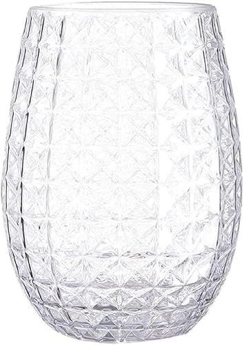 Vaso inastillable con forma de piña para whisky, cóctel, jugo, piscina al aire libre, fiesta, picnic, vidrio con forma de piña