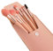 Eowppue Pinceaux De Maquillage 8 Pièces Ensemble De Pinceaux De Maquillage Professionnels Synthétique Pinceau Maquillage Pour Fond De Teint Eyeliner Anti-cerne Tampon（Rose & Sac de rangement)