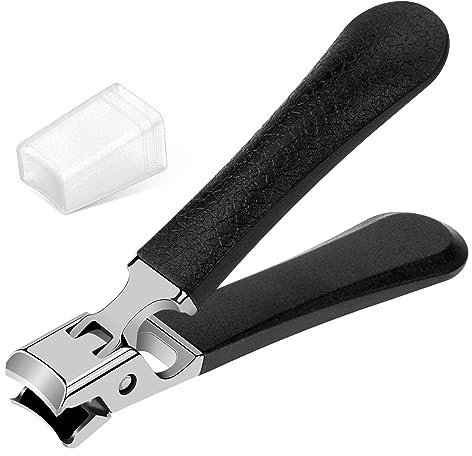 Nail Clippers for Thick Nails, Toenail Clippers for Thick Nails, Large Handle Toe Nail Clippers,Heavy Duty Toe Nail Clippers for Men and Women (Black)