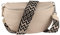 MIRROSI® Bauchtasche Damen, Echtleder, Made in Italy, Umhängetasche, Brusttasche, Crossbody Bag (1 Tasche & 2 Gurte) (Beige (Bohemian Beige Schwarz), Kleine Tasche (22x13x6cm))
