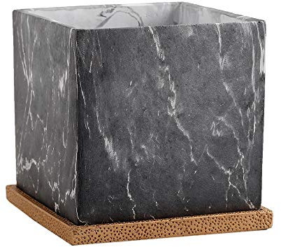 DSHUB Pots de Fleurs en céramique Motif de marbre Noir Pots de Plantes succulentes carré Plante Verte juteuse Balcon Pot de Fleur pour la Maison et Le Bureau décor de Mariage Cadeau de Pendaison d