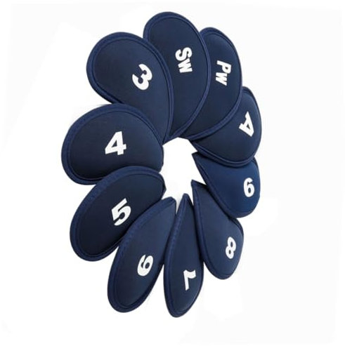 SKISUNO 11pcs Golf Club Cap Driver Head Covers Golfing Accessories Head Covers for Irons Driving Iron Headcover Clubs Golf Skort Iron Cover Simple Style Club Cover Elastic Material