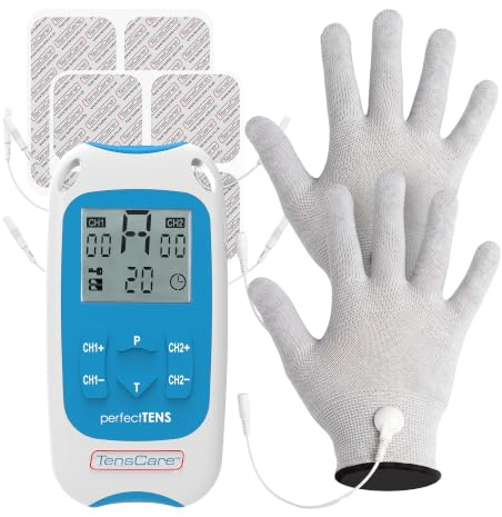 TensCare Perfect TENS with Hand Pain Relief Glove | TENS device with conductive glove for targeted relief from hand pain, arthritis, swelling and everyday discomfort.