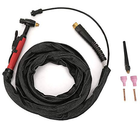 Torcia per Saldatura Tig QQ150, Kit Torcia per Saldatore Raffreddato Ad Aria Connettore M16 * 1,5 Mm Con Tazza di Schermatura Del Cavo da 3,7 M / 12 Piedi + Elettrodo, per Saldatrice QQ150