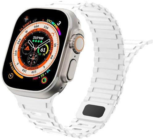 Cinturino Magnetico per Apple Watch Ultra Cinturino 49mm 46mm 45mm 44mm 42mm Donna Uomo,Cinturini di Ricambio Sportivo in Silicone Morbido per iWatch Ultra 2 Series 10/9/8/7/6/5/4/3/2/SE/Ultra 2