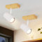 Glitzerlife Deckenstrahler 1 Flammig Deckenleuchte Holz - Deckenlampe Flur 2ER Weiß Metall Modern GU10 Fassung 350°Deckenspot Drehbar für Wohnzimmer Schlafzimmer Küche Treppe Badezimmer