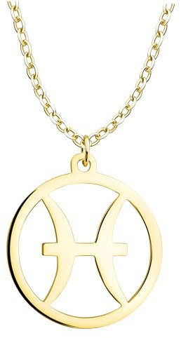Sofia Milani - Damen Halskette 925 Silber - vergoldet/golden - Fische Sternzeichen Anhänger - N0727