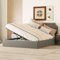 WIZBED Boxspringbett mit Bettkästen, 160 x 200, hydraulisches Polsterbett Doppelbett Bett mit Großer Stauraum und Kopfteil, Stauraumbett, Bettgestell, Stilvoll, Kunstleder, ohne Matratze Grau