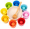 CXAFQ Teaching Aids, Colour Sorting Balls And Cups, Children's Early Education Educational, Hand-Eye Coordination Matching Baby Thinking Toys, Balls In Cups Wooden Toy, 8 Colors