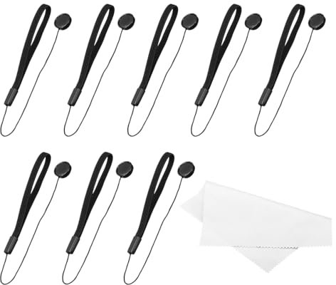 PATIKIL Camera Lens Cap Keeper, 8Pcs Elastic Lens Cover Tether Leash with Cloth for DSLR SLR Camera Mirrorless Lenses Prevent Lens Cap Lost for Nikon, for Fujifilm, for Pentax, for Leica