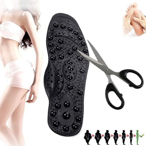 Massage Magnetische Einlegesohle, Abnehmen Akupressur Einlegesohlen, Akupressur Schuheinlagen, Orthopädische Sohlen Insoles Gegen Fußschmerzen Rückenschmerzen Schuheinlagen,L:27.5CM(41-45)