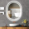 YOURLITE Badspiegel mit Beleuchtung Ovaler, Badezimmerspiegel Vertikaler mit LED Beleuchtung, LED Spiegel mit Touch Schalter, 3 Lichtfarben, Dimmbar, Digitaluhr und Beschlagfrei, IP44 Wasserdicht