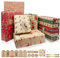 12 Blatt Geschenkpapier Weihnachten, 70 x 50 CM Weihnachtsgeschenkpapier Recycelbare Kraftpapier Weihnachtspapier mit Aufklebern Anhänger Jute Schnur für Geschenkverpackung