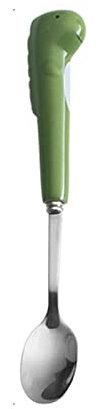 TYUIOKJU Cucharón de acero inoxidable para postre, café, cerámica, mango de dinosaurio, para el hogar, té, fruta, tenedor