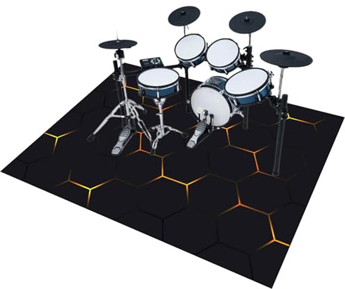 EYKWKB Tapis pour Batterie Acoustique Insonorisant Tapis de Tambour 120 x 80 cm Professionnel Rectangulaire Électronique Jazz kit de Batterie pour Basse Caisse Claire Instruments Accessoires Batterie