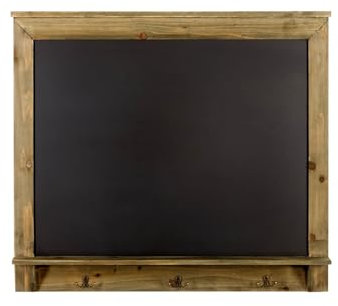 Antique Wooden Blackboard with Shelf and Hooks 70 x 79 cm