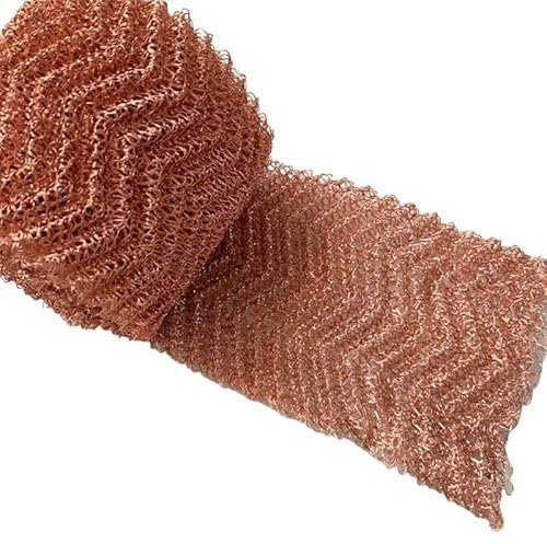 1roll Pure Copper Wire Mesh Screen for Garden, 4 Inch Pure Copper Fabric Mesh, Brite Bronze Copper Wire Mesh Screen Roll(1 meter)