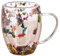 KeyoGoS Tasse en verre à double paroi en forme de fleur séchée, 350 ml, tasse à café isotherme avec poignée, tasse à thé en verre transparent résistant à la chaleur, tasse à thé créative, cadeau