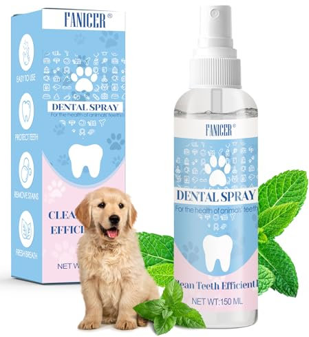 Phomanttonary 150ML Spray Limpiador Dental para Perros y Gatos, Cuidado Bucal para Perros y Gatos, Limpieza Dental Eficaz, contra el Mal Olor de Boca, No Requiere Cepillo de Dientesm