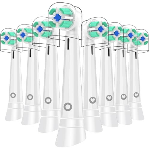 8 Stück IO Aufsteckbürsten Kompatibel mit Oral B iO 3/4/5/6/7/8/9/10 Series Elektrischen Zahnbürstea, Aufsteckbürsten Kompatibel mit Oral b für Sanfte Pflege, IO Zahnbürste Aufsätze (Weiß)