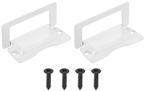 PATIKIL 2 Pezzi Maniglia A Scomparsa Per Porta A Filo Invisibile Bianco | Per Mobile Porta Strumenti Contenitore Arredamento Casa A Scomparsa Automatica, Con Viti