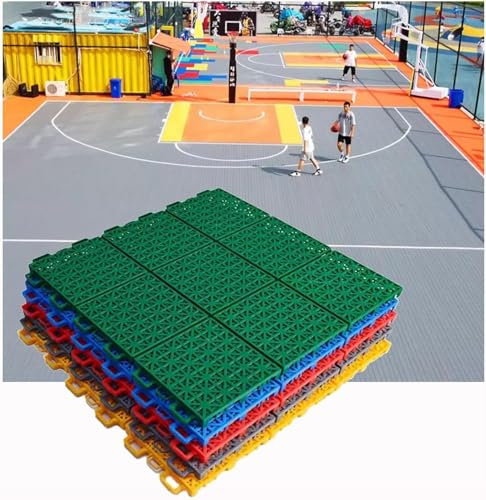 OYYMTE 34cm Outdoors Outdoor Basketball Court Flooring， DIY Modular Interlocking Floor Mats， Easily Cut/modified(Yellow)