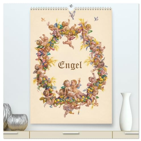 Engel (hochwertiger Premium Wandkalender 2026 DIN A2 hoch), Kunstdruck in Hochglanz: Kleine Himmelsboten auf historischen Postkarten (CALVENDO Spass)