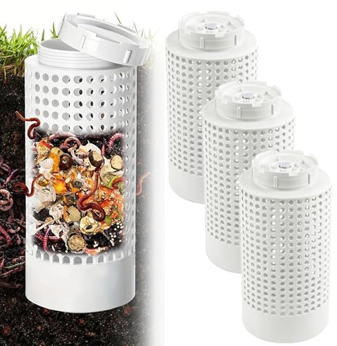Bodenkompostbehälter, 3pcs 4x10 Zoll PVC -Komposter Tumbler Outdoor, Kleiner Kompostbehälter für Fische, Garnelen, Krabben, Schneckenzucht, Garten, Hof, Abwasserbehandlung