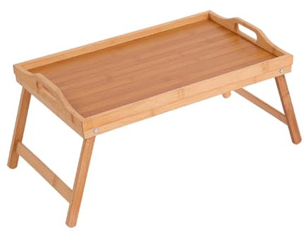 FONDOTIN Pieghevole Bamboo Con e Ripiegabili Vassoio Multifunzionale Per Laptop e Colazione Utilizzare o Design