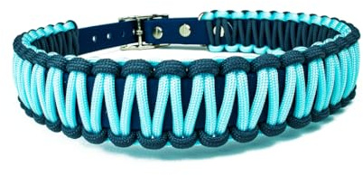 Hundehalsband Lori Tierluxe - Handgemacht, Paracord, Biothane (Blau, XS Halsumfang 20-25 cm)