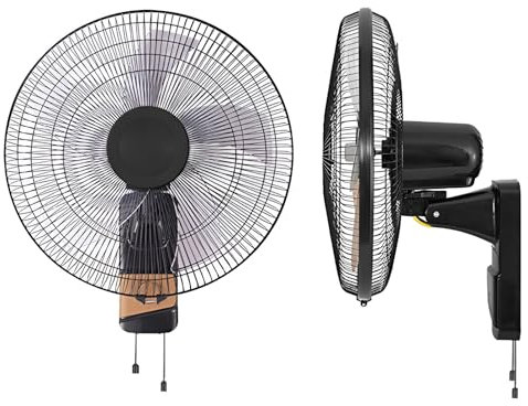 YAVYAV Ventilatore Oscillante Da Parete Da 50 Cm, Ventilatore Industriale In Metallo Con 3 Velocità, Doppio Controllo A Cordino Per Camper, Camera Da Letto, Cucina, Ufficio, Garage