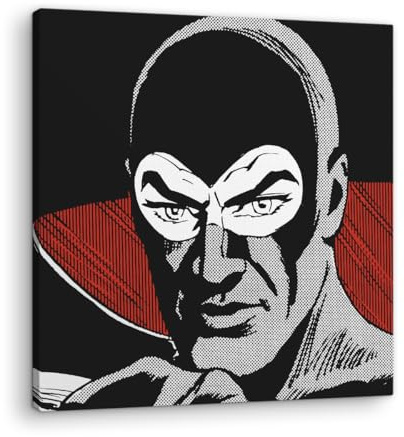 Artenor Quadro Accenti in Rosso Diabolik Fumetti, 30 x 30 cm - Made in Italy, Quadri Moderni Soggiorno, Camera da Letto, Cucina, Poster da Parete, Decorazioni Casa