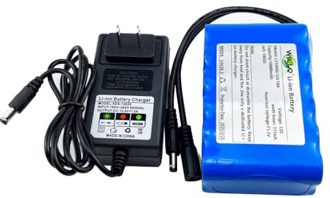 WILLQ Batteria al Litio DC 12V 6000mAh 7200mAh 8000mAh 10000mAh 12000mAh 12800mAh Batteria agli ioni di Litio di Ricambio per dispositivi elettrici a 12 Volt.,12v10000mah