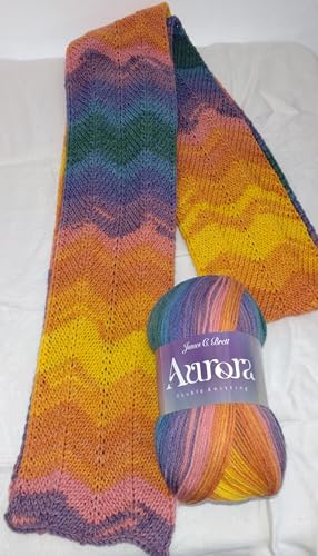 Scarf Knitting kit (Yellow Orange and Purple)
