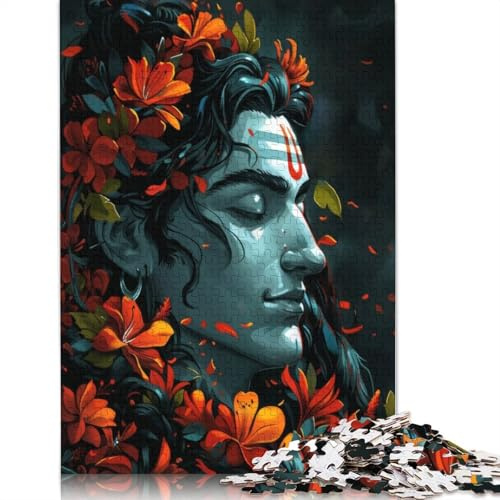 Shiva Puzzle mit Blumenglanz, 1000 Teile, für Erwachsene und Jugendliche, Papierpuzzle für Heimdekoration, 1000 Teile (75 x 50 cm)