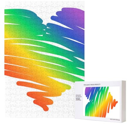 300-teiliges Set mit bunten LGBT-Flaggen-Puzzles zum Thema Gay Pride in Einer Verpackungsbox für Erwachsene – Holzpuzzle