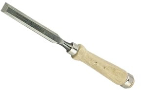 ULMIA Stechbeitel 16 mm Gesamtlänge 300 mm mit hellem Holzheft, zur Bearbeitung von Holz, 164-16