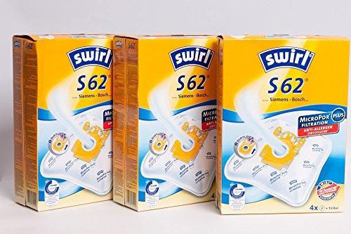 12 Original SWIRL S62 Staubsaugerbeutel für Bosch BBS 2000… 2299 Alpha/Natura
