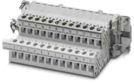 PHOENIX CONTACT HC-B 24-A-UT-PER-F Klemmenadapter, Buchseneinsatz, Serie B24, 24 Polig, Schutzleiteranschluss Links für die Rechte Schaltschrankseite, Schraubanschluss, 40.000g, 5 Stück
