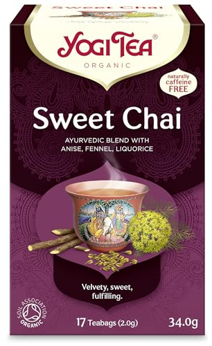 YOGI TEAS - AYURVEDIC Organic Sweet Chai Tea 17bags (PACK OF 1)